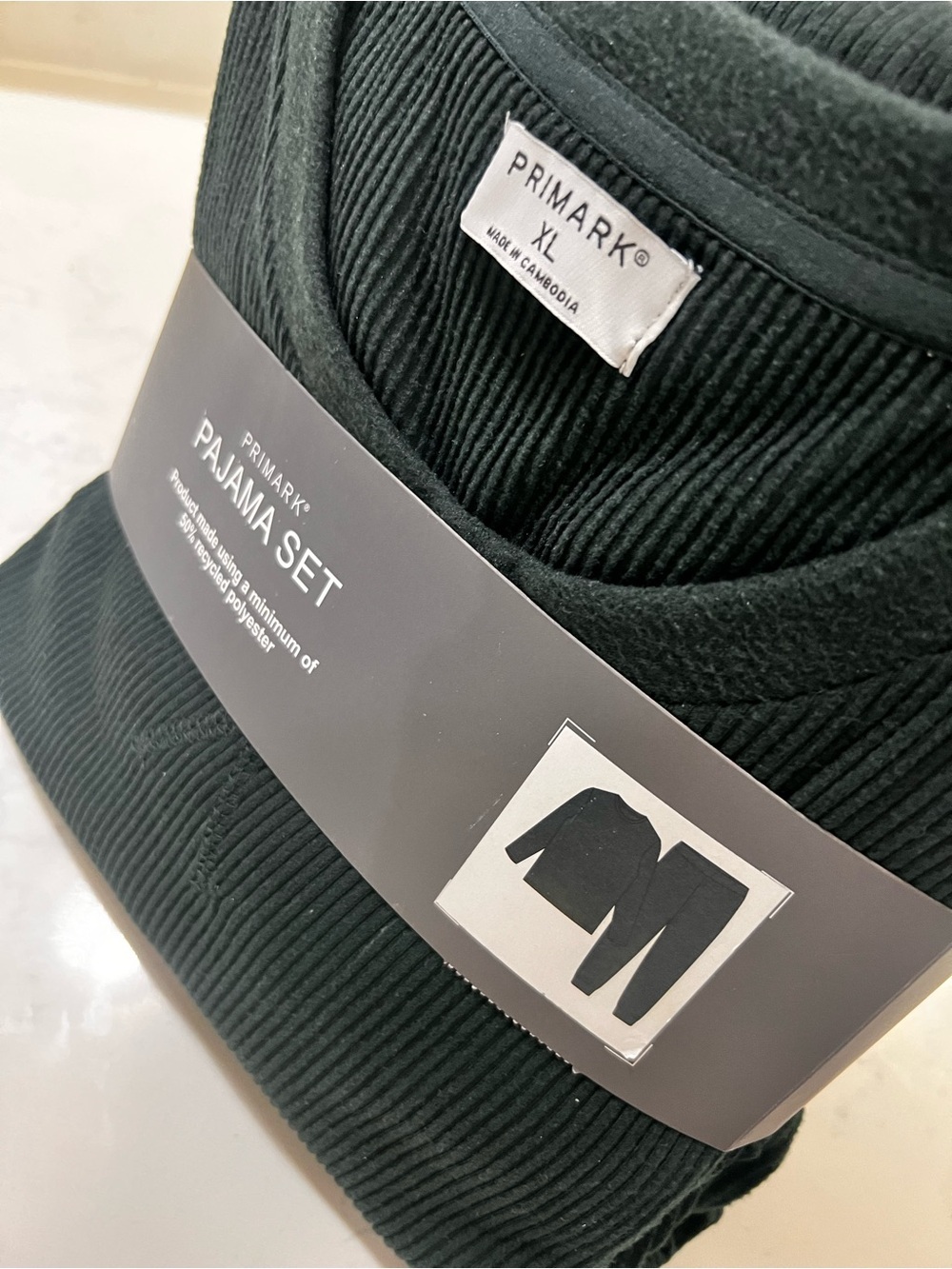 Primark Forest Green Ribbed Pajama Set